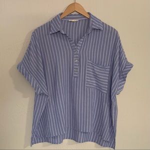 Blue striped boutique top